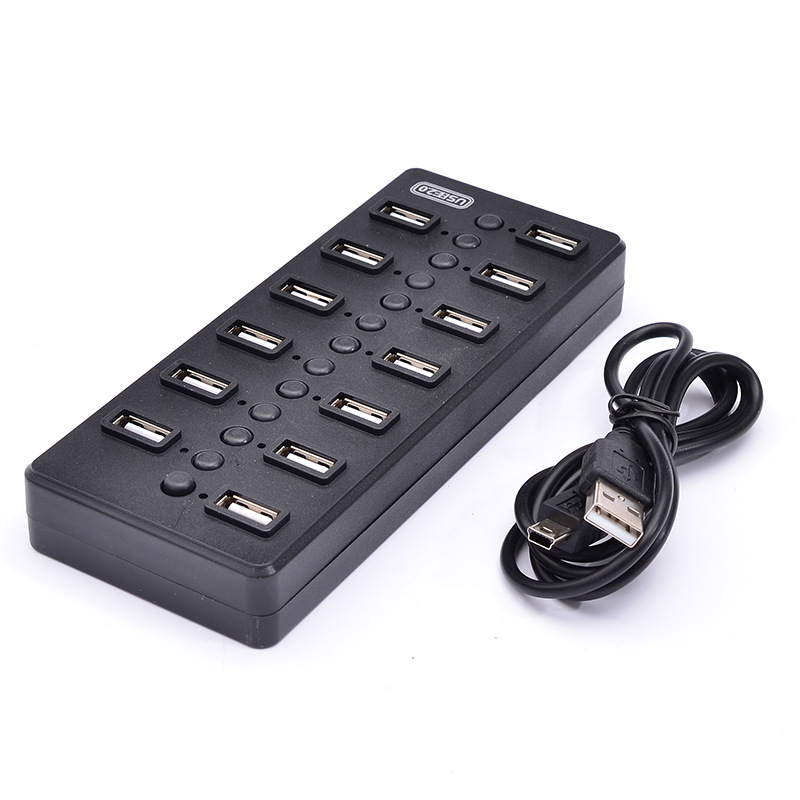 工廠直銷13口USB2.0集線器 帶獨(dú)立開關(guān)與拓展功能，支持Logo定制